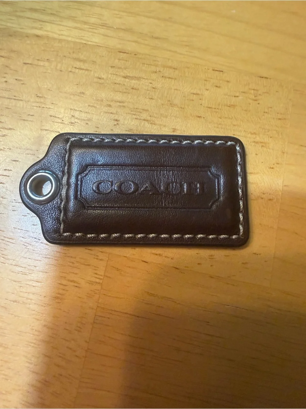Coach Chocolate Brown Tag/Fob Handbag Charm for Women Solid Logo Accent 1 Piece